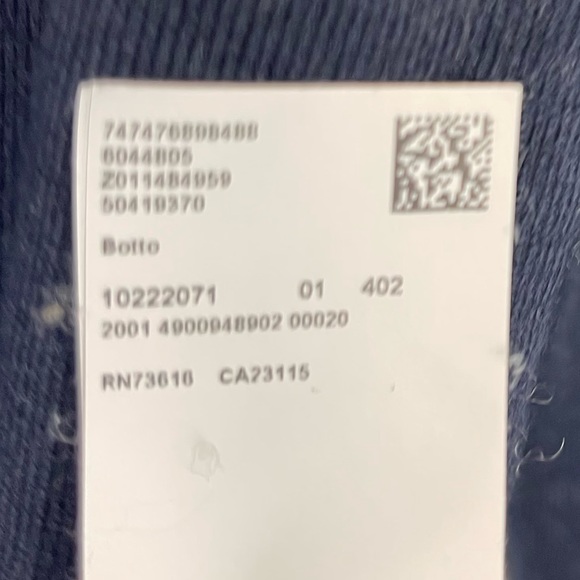 Hugo Boss Men’s Botto Crewneck Virgin Wool Pullover Sweater Navy Blue Italian L - Picture 10 of 12